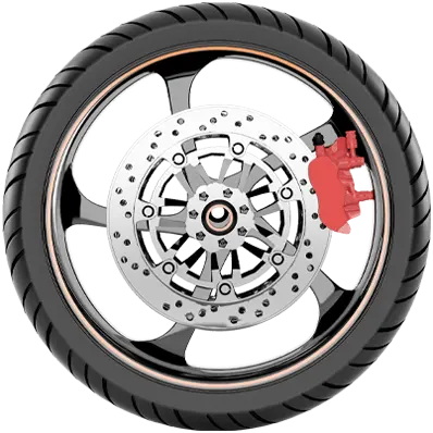 a spinning motorcycle wheel