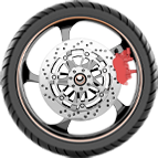 a spinning motorcycle wheel